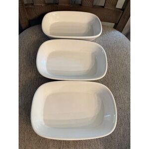Vintage White Ceramic Oven Proof Japan Au Gratin Baking Dishes Set of 7"x4.5"